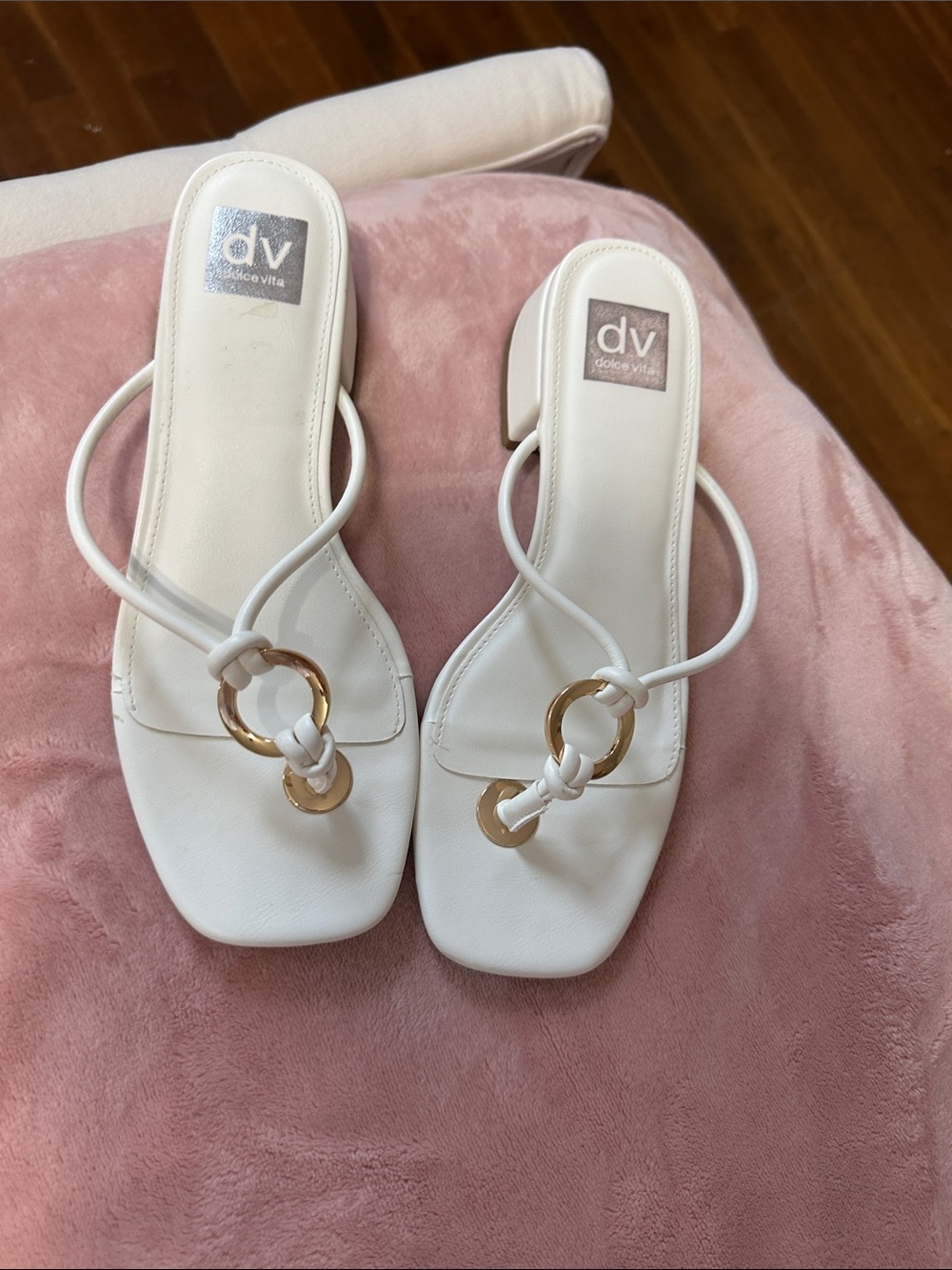 DV by Dolce Vita White Ring-Accent Heel Sandals